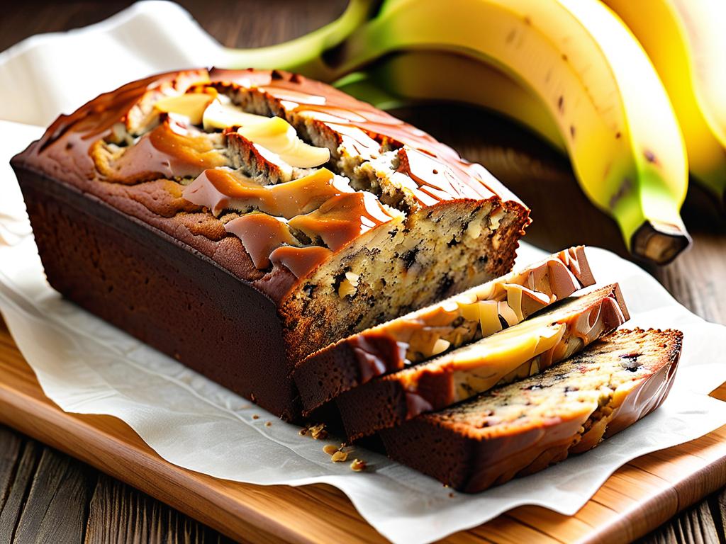 Банановый хлеб очень питательный и полезный. Он содержит витамины, минералы, клетчатку и