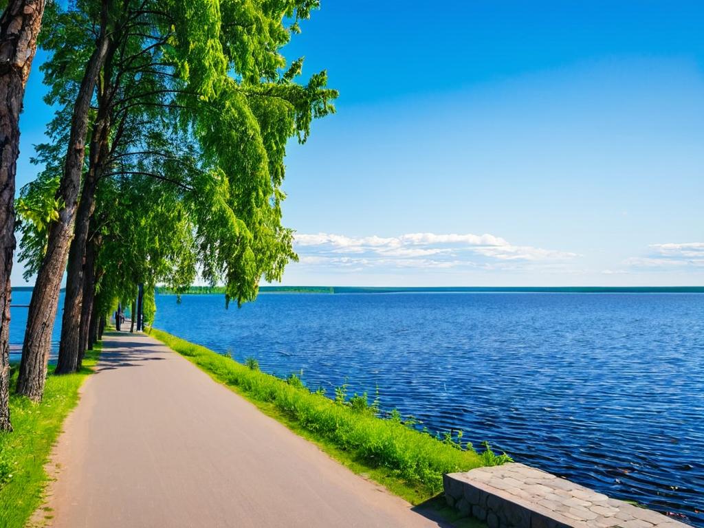 Набережная Петрозаводска на Онежском озере
