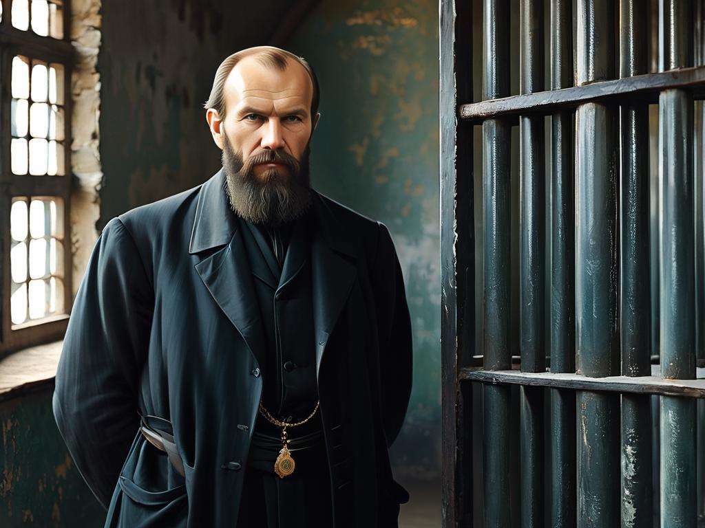 Портрет Федора Достоевского в сибирской тюрьме