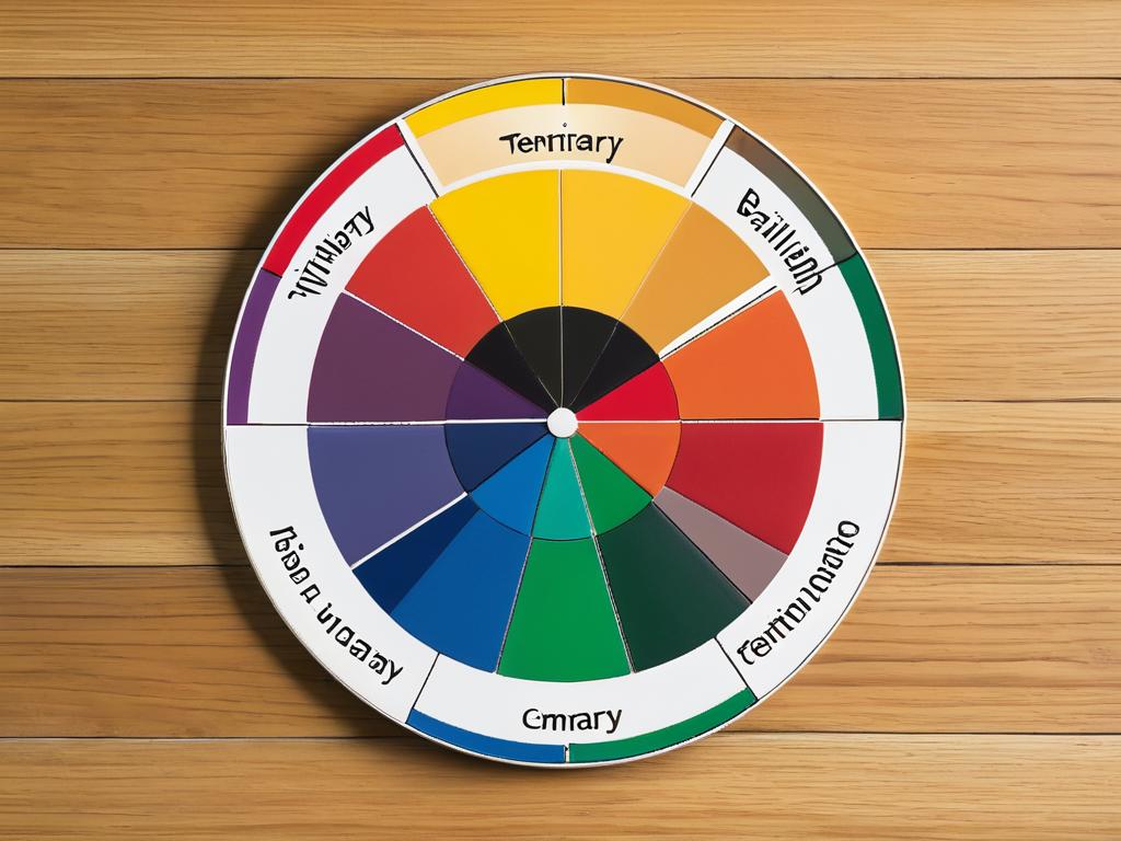 Цветовое колесо, демонстрирующее первичные, вторичные и третичные цвета