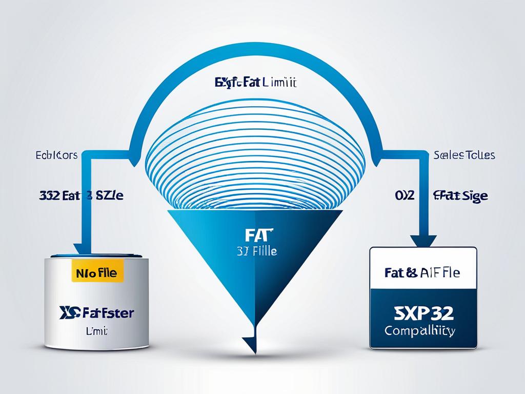 Иллюстрация преимуществ exFAT перед FAT32