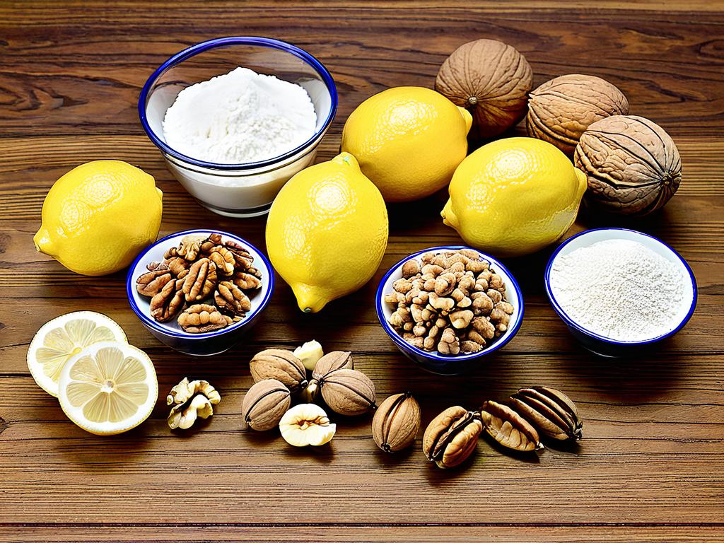 Лимон и грецкие орехи для пасты Амосова