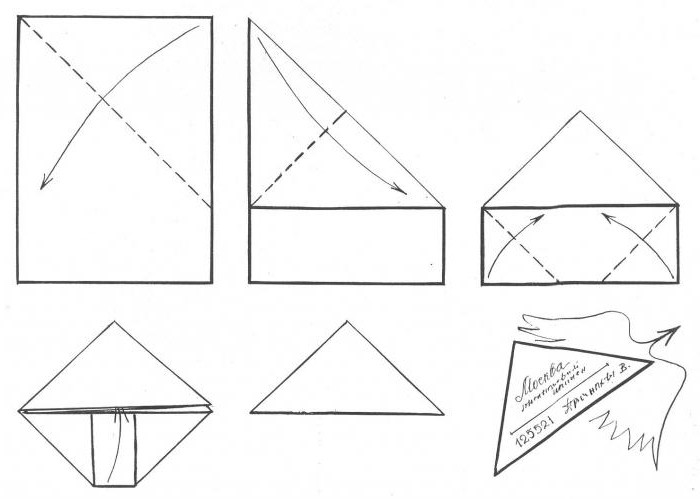 как лучше сложить письмо треугольником