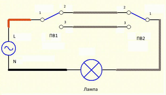 Схема проходного переключателя