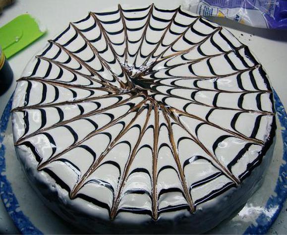  как сделать паутинку на торте
