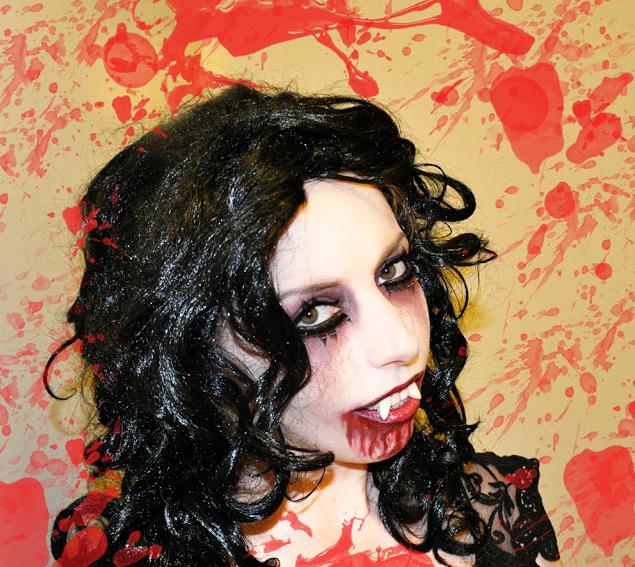 макияж на хэллоуин вампирша