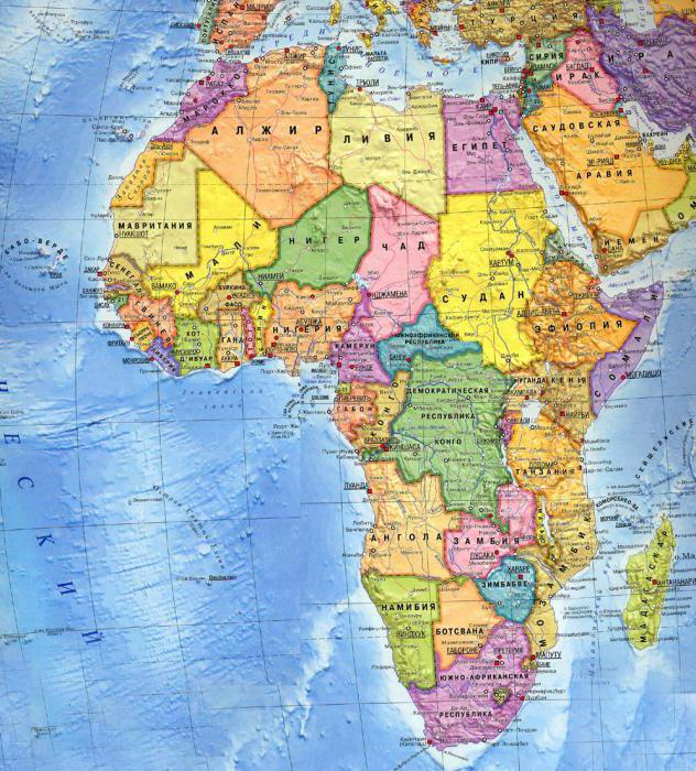страны и столицы Африки на карте
