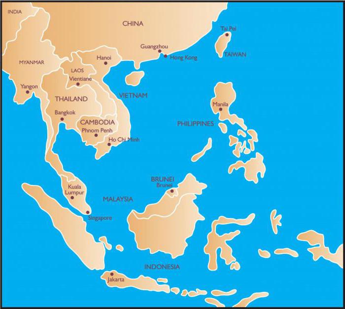 страны Юго-Восточной Азии список
