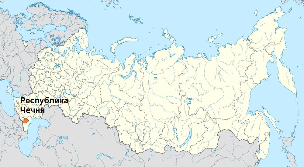 Чеченская республика на карте