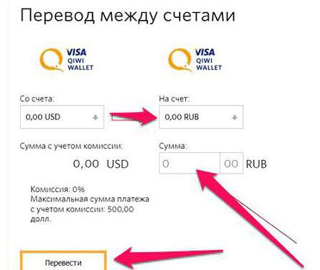 как конвертировать доллары в рубли на киви