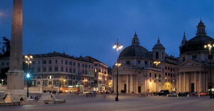 площадь дель Пополо в Риме Италия