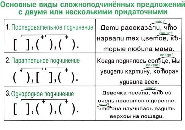 спп с несколькими придаточными примеры