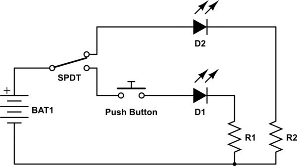 схема подключения проходного выключателя с 2х мест на две лампы 