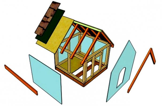 деревянный домик для детей чертеж