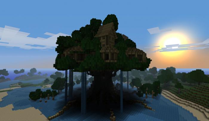 minecraft как сделать дом внутри дерева