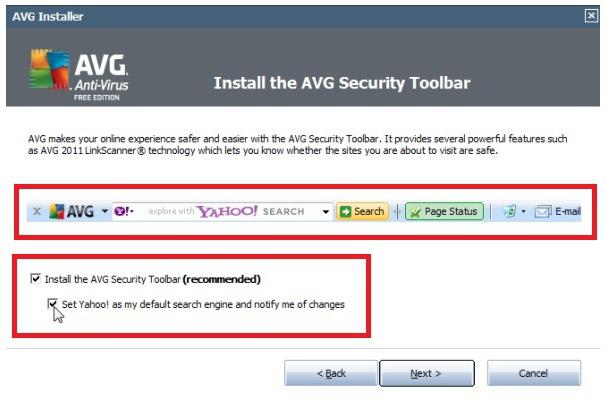 как удалить avg security toolbar