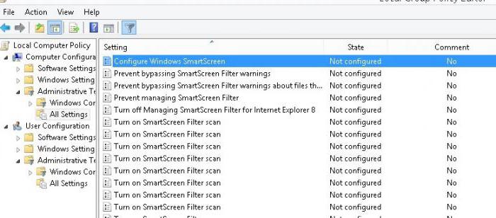 как отключить фильтр smartscreen в windows 10