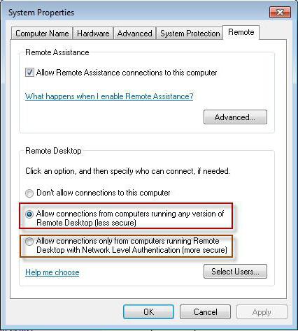 Activate Remote Desktop Connection Win Xp