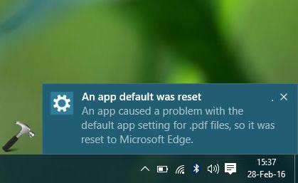windows 10 стандартное приложение сброшено 