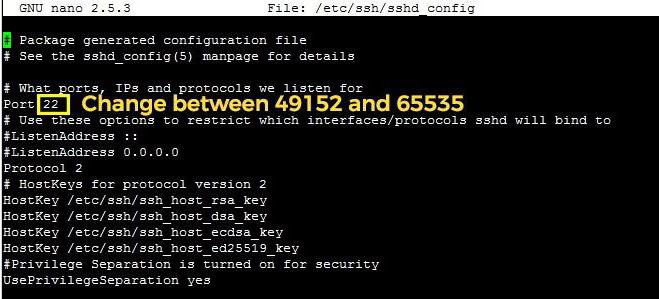 открыть порт ssh 