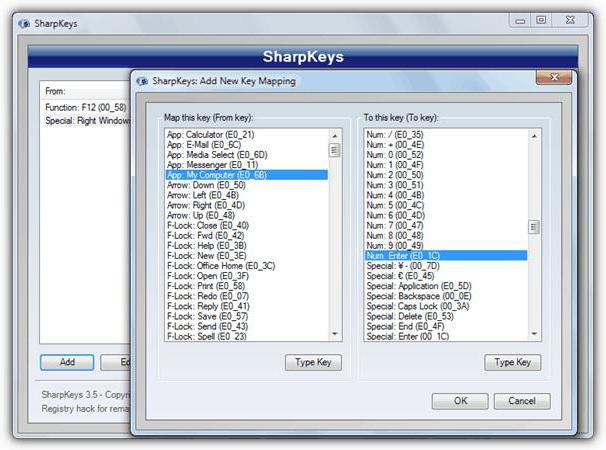программа переназначить клавиши на клавиатуре 