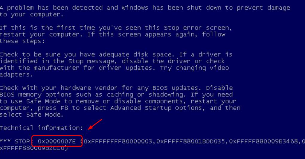 Синий экран смерти после обновления Windows 7