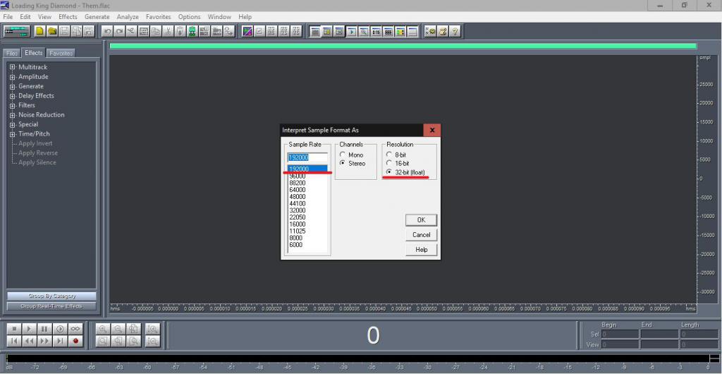 преобразование параметров аудио в Cool Edit Pro