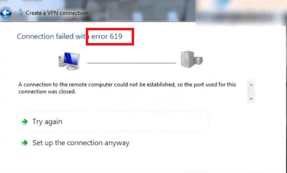 Ошибка VPN 619 при подключении