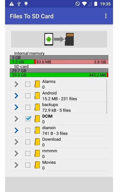 Приложение Files To SD Card