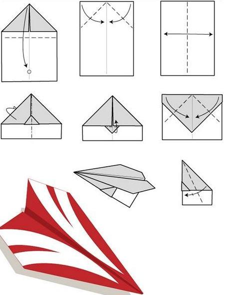  самолет оригами из бумаги схема