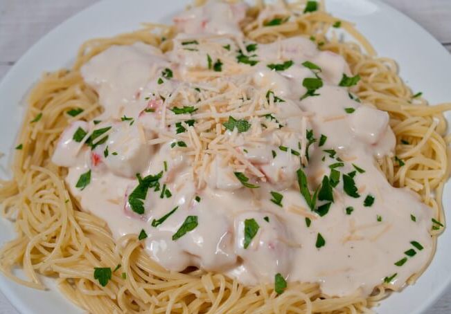 рецепт спагетти с морепродуктами в сливочном