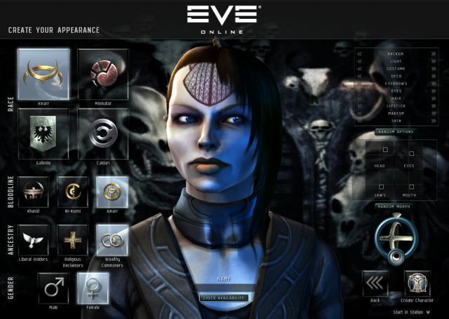 eve online выбор расы