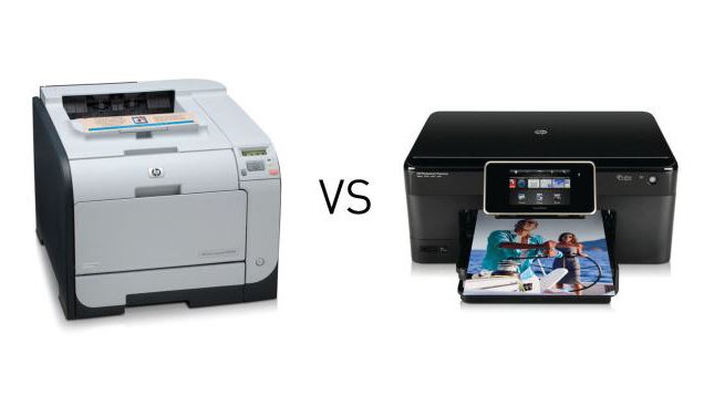 принцип печати струйного и лазерного принтера