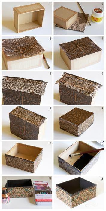 Как обклеить коробку бумагой - мастер-класс