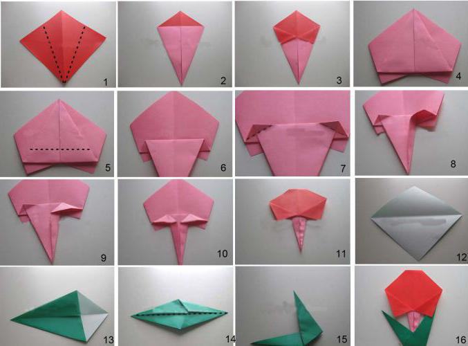 оригами роза схемы 