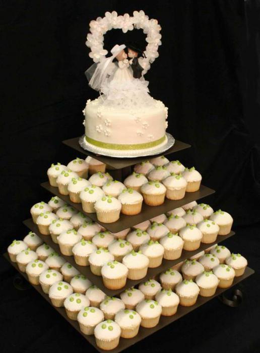 свадебный торт с капкейками