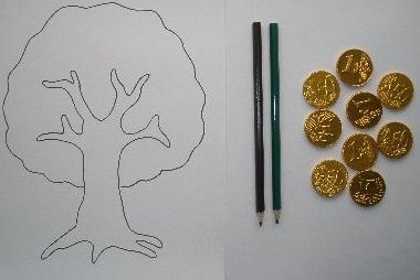делаем денежное дерево из монет