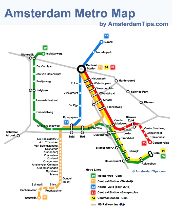 схема метро амстердама