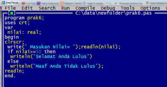 структура программы на языке pascal