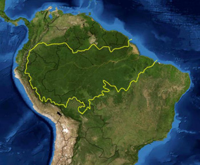 амазонская низменность на карте