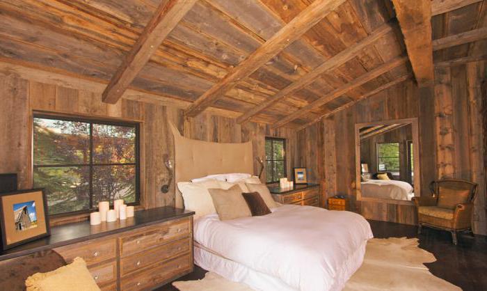 спальня в деревянном доме дизайн фото
