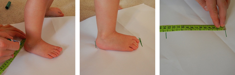 измерение детской ножки