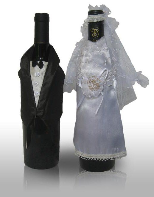 бутылки шампанского на свадьбу своими руками
