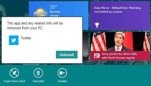 как удалить приложение с начального экрана виндовс 8