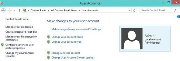 Windows 8 сменить имя пользователя