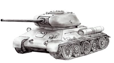 как поэтапно нарисовать танк т34