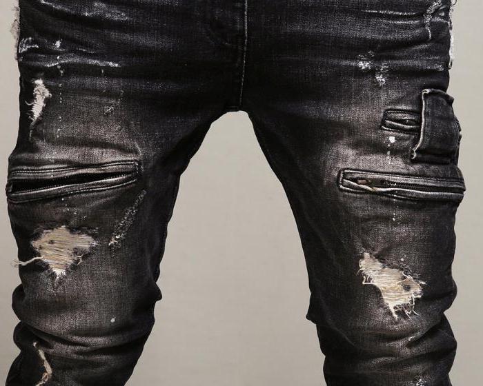 мужские рваные джинсы