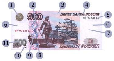 денежная купюра 500 рублей
