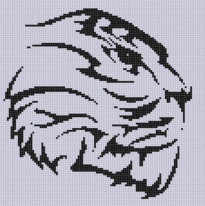 схема вышивки крестом тигр