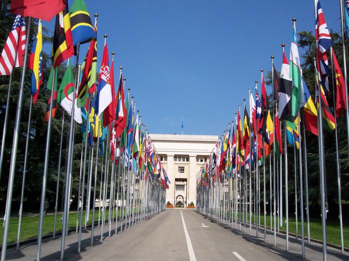 почему перед зданием ООН развеваются флаги